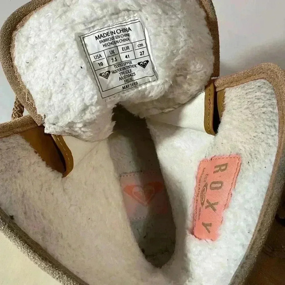 Roxy Boots faux fur lining tie up boot tan size 10 - Picture 8 of 9